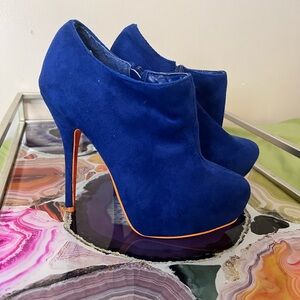 Charlotte Russe Royal Blue Suede Heels